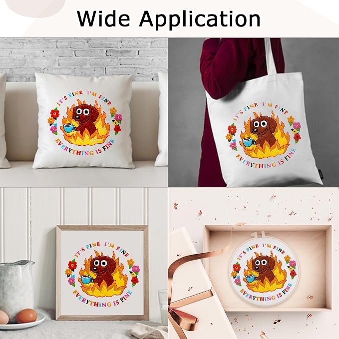Nuberlic Cute Dog Embroidery Kits for Beginner Adults Cross Stitch Kit with Funny Animal Pattern Include Cloth Hoops Threads Needles