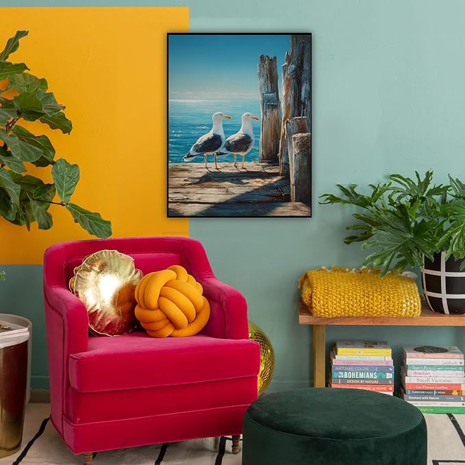 HITO Seagull Paint by Numbers Kit for Adults 16x20 Inch Frameless | Seagull Adult Paint by Number Kits on Canvas, DIY Acrylic Oil Easy Painting by Numbers for Home Wall Decor