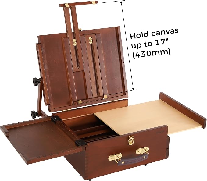 VISWIN Portable Plein Air Easel, Pochade Box with Aluminum Tripod & 2 Nylon Carry Bags, French Tabletop & Floor Easel Stand for Painting, Displaying Outdoor, Travel Easel for Artist, Adult, Beginner