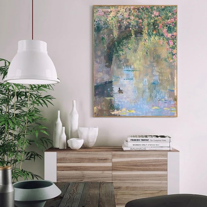 VIGEGU Pond Paint by Numbers Kit for Adults Beginner16x20 Inch | Easy Adult Paint by Number Kits on Canvas DIY Painting for Beginners Art by Numbers for Home Wall Decor