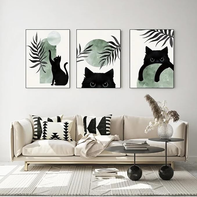 3 Pack Black Cat Diamond Art Kits for Adults Diamond Painting Kit Beginner