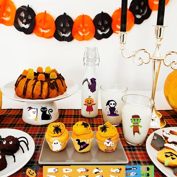 100 Sheets Halloween Stickers for Kids(Over 1250pcs), Cute Halloween Stickers Bulk for Pumpkin Party Favors Decoration Gifts Treat Bags Goodie Bags Filler