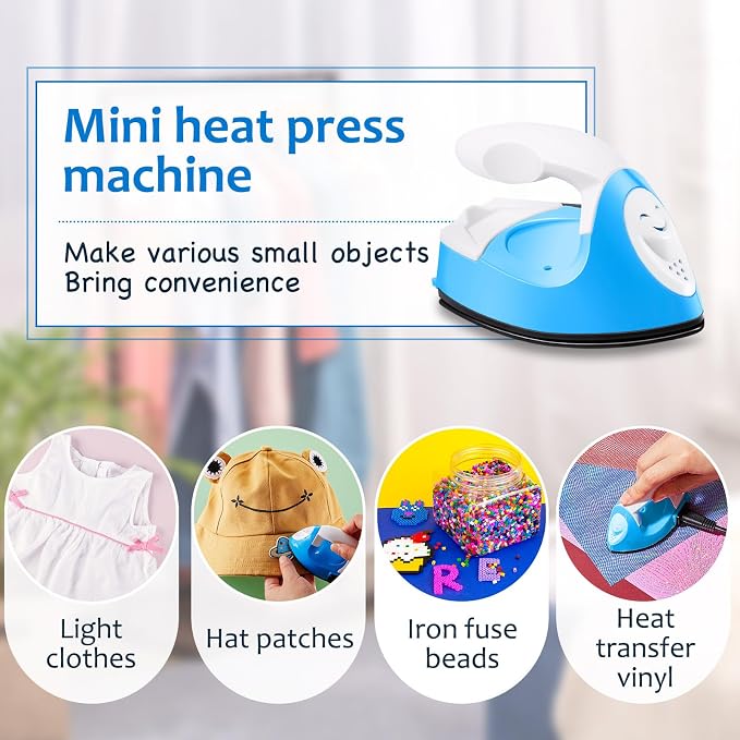 Honoson Mini Craft Iron with Charging Base Tiny,Blue