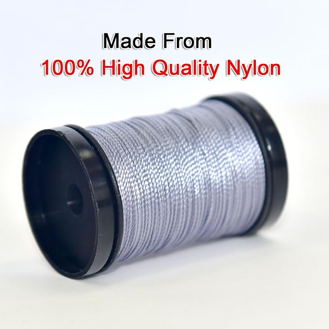 30 Yards Heavy Duty Extra Strong Upholstery Nylon Sewing Thread for Machine, Home, Hand, Craft, and Denim Leather，Color：Grey