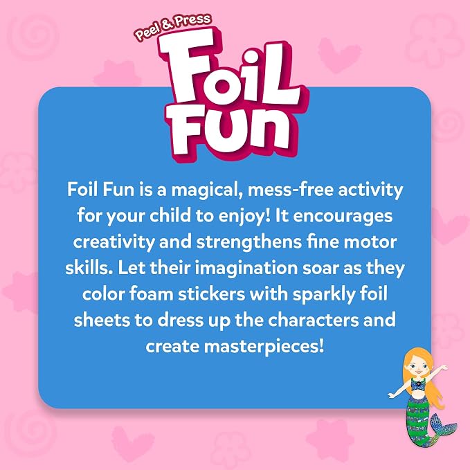 Skillmatics Foil Fun Dress Up, DIY Foil Art & Craft Activity, Gift for Kids | Travel Toys, 100+ Stickers, Fine Motor Skills, Mess-Free Art, Screen-Free, Gifts for Girls & Boys Ages 4, 5, 6, 7, 8, 9