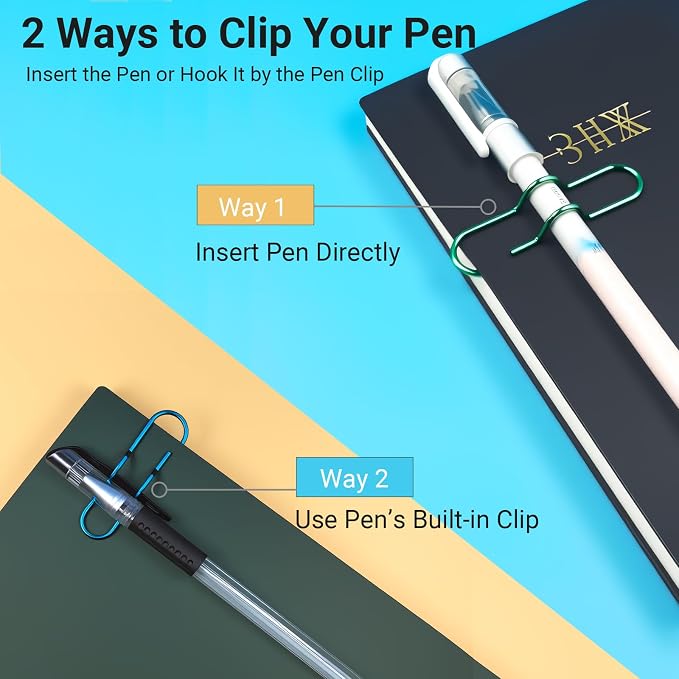 Paper Clip Pen Holders for Notebook, Journal & Planner 15Pack