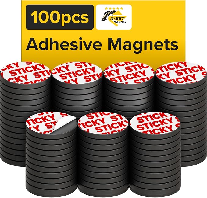 Sticky Flexible Adhesive Magnets for Crafts, 0.8"x0.08" (20x2mm), 100 pcs