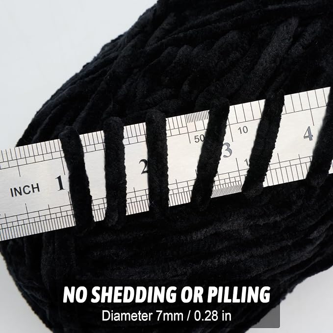 Soft Velvet Chenille Yarn for Crocheting, Super Bulky Yarn for Blankets