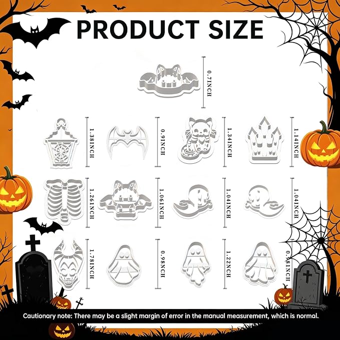13 Pcs Halloween Spooky Polymer Clay Cutters Set