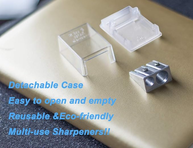 Pencil Sharpener Manual Metal Dual Double Hole Bulk Pack 4