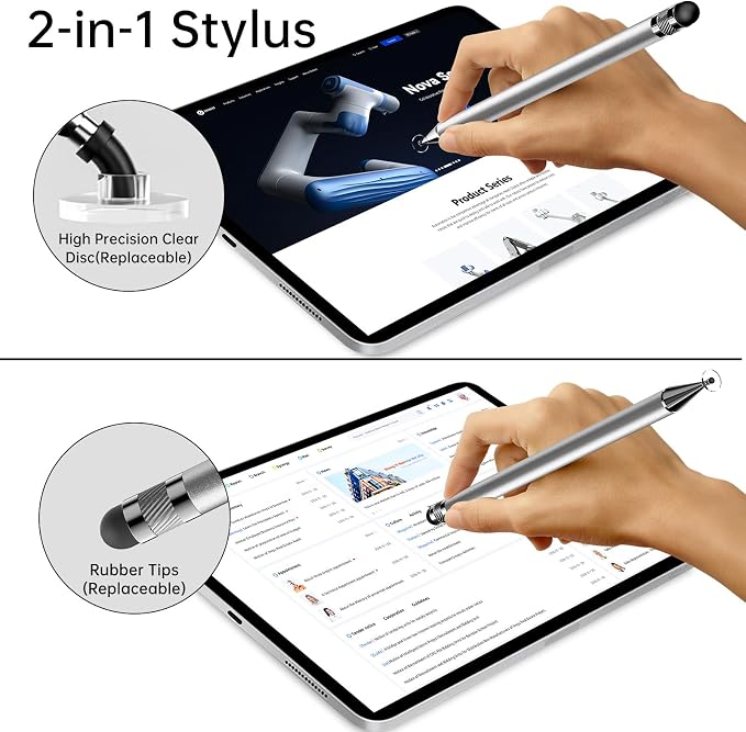 Bopomofo Stylus(5 Pcs),2-in-1 Stylus Pen for Touchscreen,Stylus Pen | Metal Barrel,Suitable for Apple(iPhone/ipad)/Nintendo Switch/Samsung/Google/Microsoft/Android Tablets Touch Screen Devices