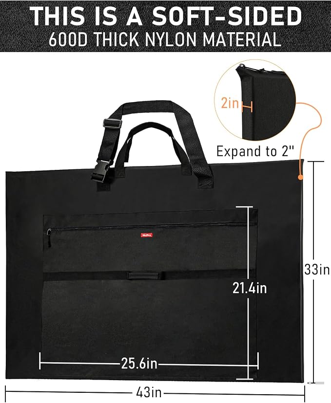 Nicpro Light Weight Art Portfolio Bag, 32x42” Waterproof Art Portfolio Case