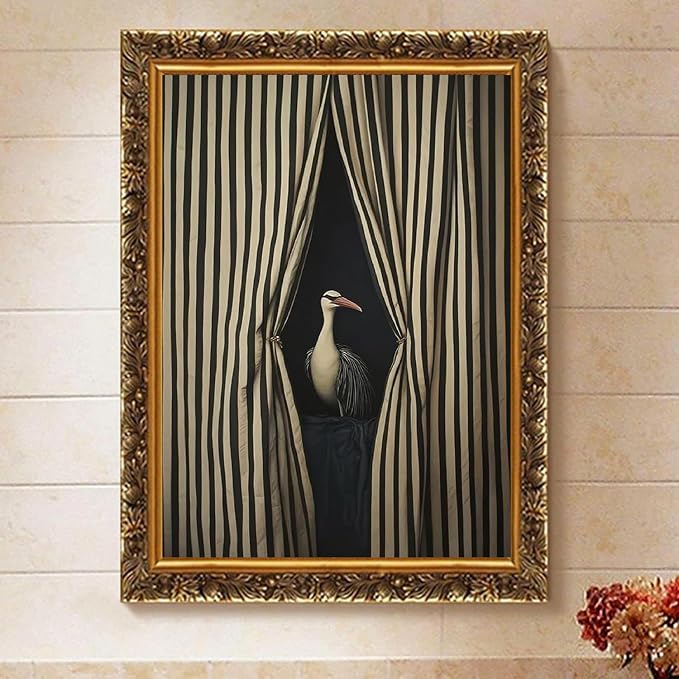 Vintage Bird Paint by Numbers Kit for Adults Framed Canvas, Frameworkless