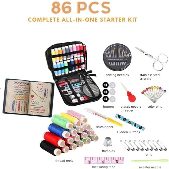 2026 New Upgraded Embroidery Stitch Book Kit,86 PCS Beginner Embroidery Kit, 106 Patterns with Tools & Tutorials, Portable All-in-One Hand Embroidery Book for Adults & DIY Craft Lovers(1 Set)