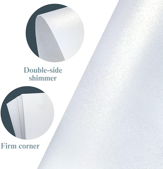 Goefun White Shimmer 5x7 Blank Cards and Envelopes 100 Pack