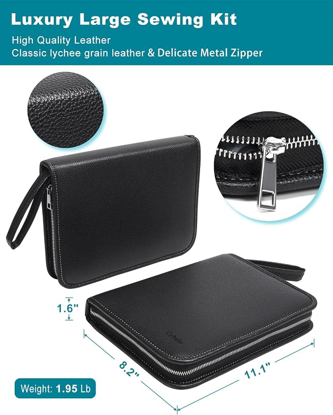 Cebelo Large Sewing Kit for Adults: 2-Year Supply for Home Mending (Black) | 232 Pcs Complete Sewing Supplies for Hand Mending Clothes Emergency Repair for Home RV Travel Dorm DIY - Beginner Friendly