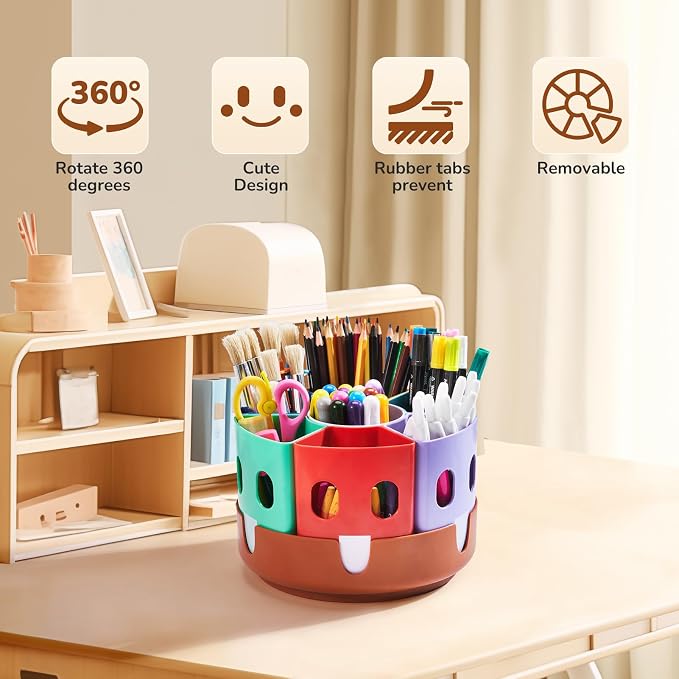 GAMENOTE Rotating Art Supply Organizer, Lazy Susan Caddy, Small