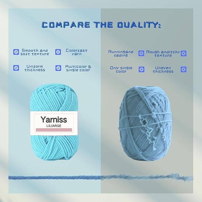 Yarniss Crochet Kits with Yarn,Beginners Crochet Kit for Adult,Black | 1120 Yards Yarn&12 Size Ergonomic Crochet Hooks 0.8~8.0mm,Learn to Crochet with Step by Step Video Tutorial