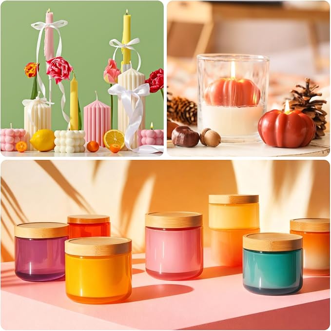 SAEUYVB 10 lbs Soy Candle Wax for Candle Making,Natural Soy Wax Pellets | Soy Wax for Candle Making with 20 Liquid Dye,20 Candle Wicks,20 Stickers and 2 Centering Devices,DIY Candle Making Supplies