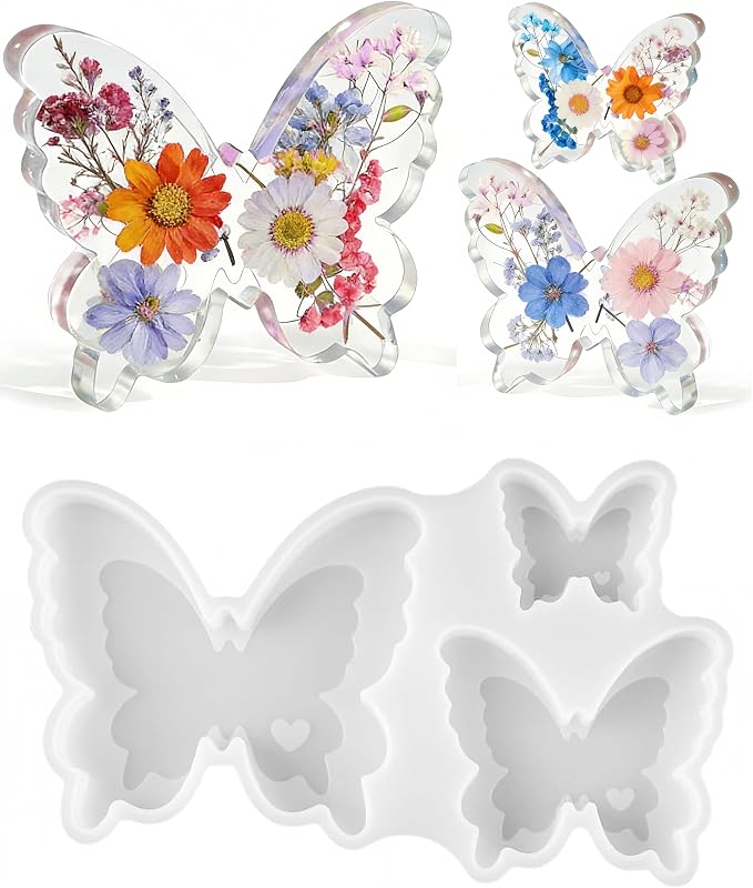 Butterfly Resin Molds, Silicone Mold for Epoxy Resin Casting | Flexible easy-release butterfly mold for resin casting, soap, candle decor, flower preservation, spring crafts and gifts.