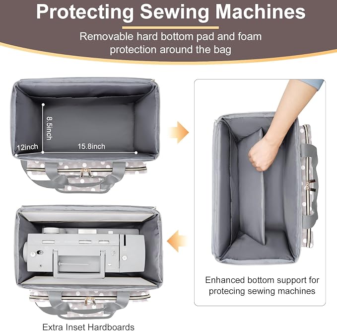 Anitor Sewing Machine Carrying Case with Removable Bottom Padding