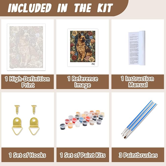 XTCIXAL Paint by Numbers Kit for Adults, Dog, 16X20 Inch | DIY Paint by Number for Adults Beginner, High-Definition Color Canvas, Stress Relief, Home Wall Decor, Gifts, Unframed
