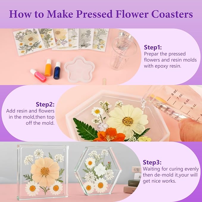 NESCCI 247 Pcs Dried Flowers for Crafts,Real Natural Dried Pressed Flowers in Soft Yellow & White Tones for Resin,Used for Scrapbooking DIY Art Crafts Candle Soap Making Nails Décor