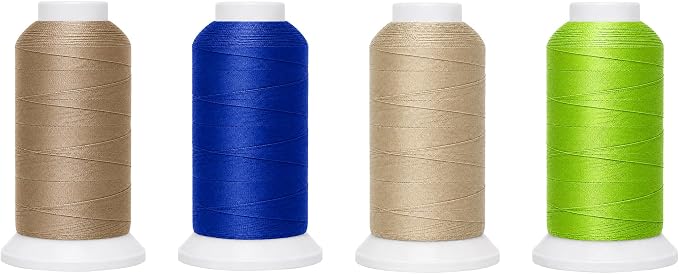 Mandala Crafts Beige Assorted Tex 90 Upholstery Polyester Heavy Duty Thread | 1500x4 Yds T90 UV Resistant Strong Thread for Leather Sewing, Marine, Drapery, Jeans, Hair Weaving & Extension, Outdoor