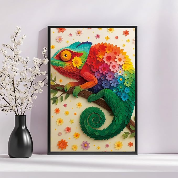 Chameleon Diamond Painting Kits for Adults, Diamond Art Kits, 12x16 in
