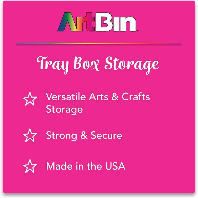 ArtBin 6891AG 1-Tray Art Supply Box, Portable Art & Craft Organizer with Lift-Up Tray, [1] Plastic Storage Case, Gray/Black