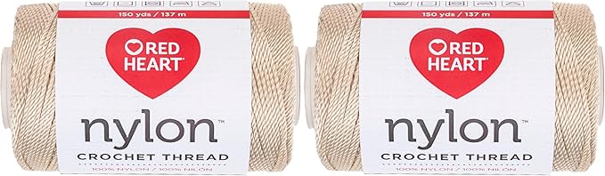 Red Heart Crochet Thread Yarn, 150 Yards, Natural (Pack of 2)