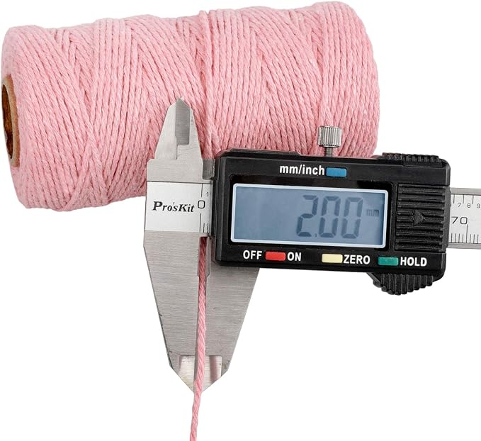 G2PLUS 2MM Cotton String,328 Feet Pink Cotton String for Crafts | Natural Soft and Sturdy, Easy to Cut, Gift Wrapping, Home Decor ,Valentine's Day Gift Twine, Holiday Decor