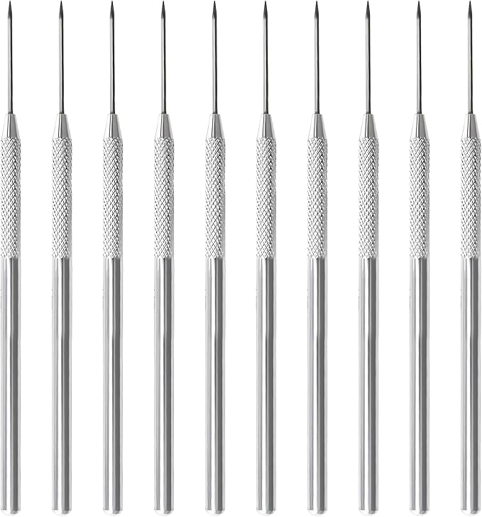 DIYOOHOMY 10 Pcs Clay Needle Tool Set, Metal Pin Polymer Air Dry Clay Sculpting Tools for Pottery Carving Scoring Dotting Modeling, Ceramic Detail DIY Craft Supplies