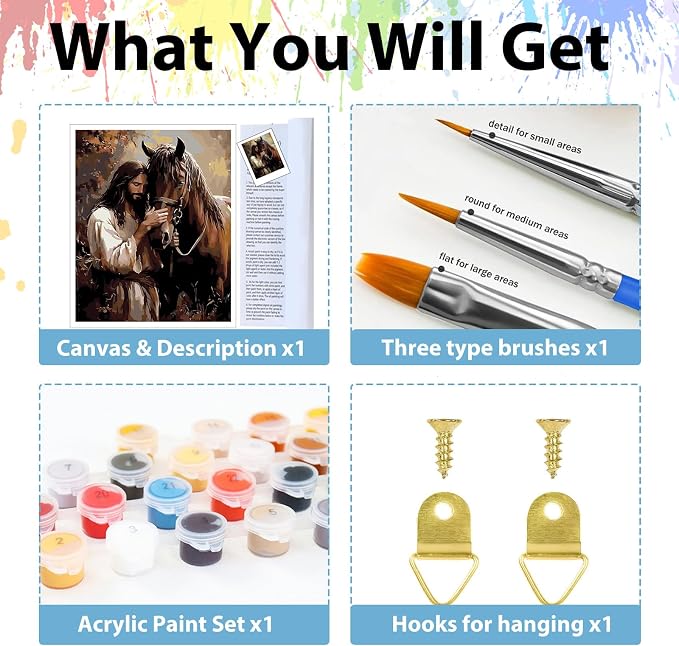 Paint by Numbers Kit for Adults, Adult Paint by Number Kits 16x20 Inch | Jesus Paint by Numbers Kit for Adults, Acrylic Painting by Numbers, DIY Arts and Crafts for Gifts or Home Decor