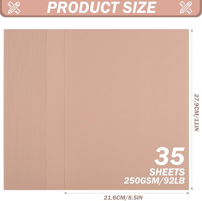 35 Sheets Dusty Terracotta Cardstock 8.5 x 11 Inch Boho Paper