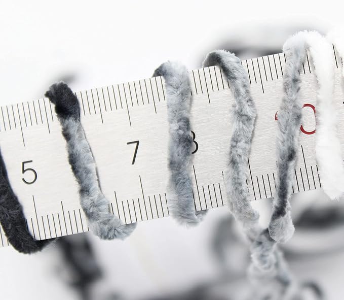NICEEC 2 Skeins Soft Chenille Yarn 2x255m(2x279yds,3x150g)_Black White Gray