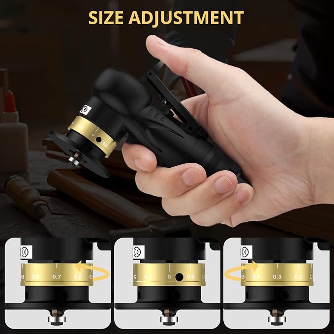 AMTOVL Pneumatic Chamfering Tool - Mini Air Chamfer Tool with 6 C-Angle & 6 R-Angle Blades, 45° 30000 RPM Chamfering Tool for Metal and Wood with 1/4" Air Inlet