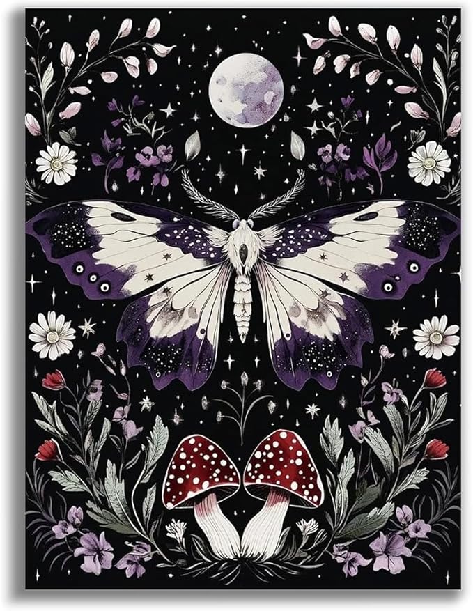 Diamond Art Kits for Adults,Moon Moth Diamond Painting Kits 12X16 Inch