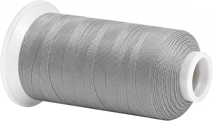 Mandala Crafts Gray Tex 70 Polyester Heavy Duty Thread for Upholstery | 1500 Yds T70 UV Resistant Strong Thread for Leather Sewing, Marine, Drapery, Jeans, Hair Weaving & Extension, Outdoor