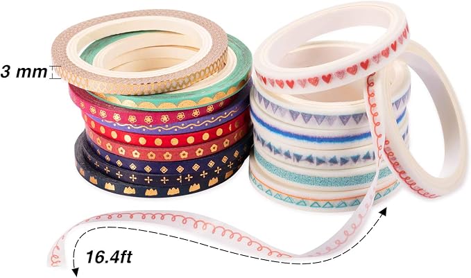 Honoson 48 Pack Scrapbooking Supplies Kit Scrapbook Tools and Supplies Journal Stencil Washi Tape and Journal Planner Pen for Notebook Diary DIY Plastic Drawing Template
