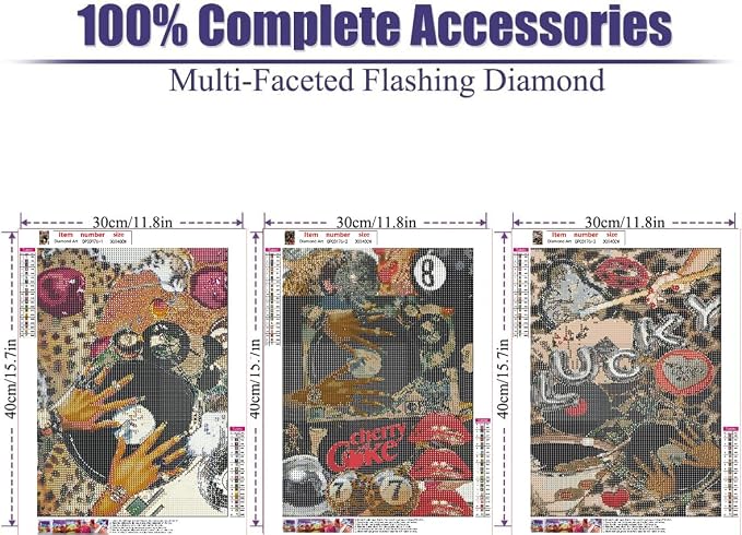 3 Pack Leopard Diamond Art Kits for Adults Diamond Painting Kit for Adults