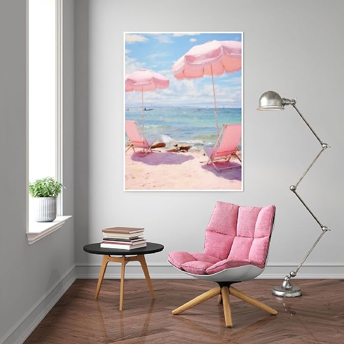 Chicken Diamond Art Kits for Adults,Beach Diamond Painting Kits 12X16 Inch