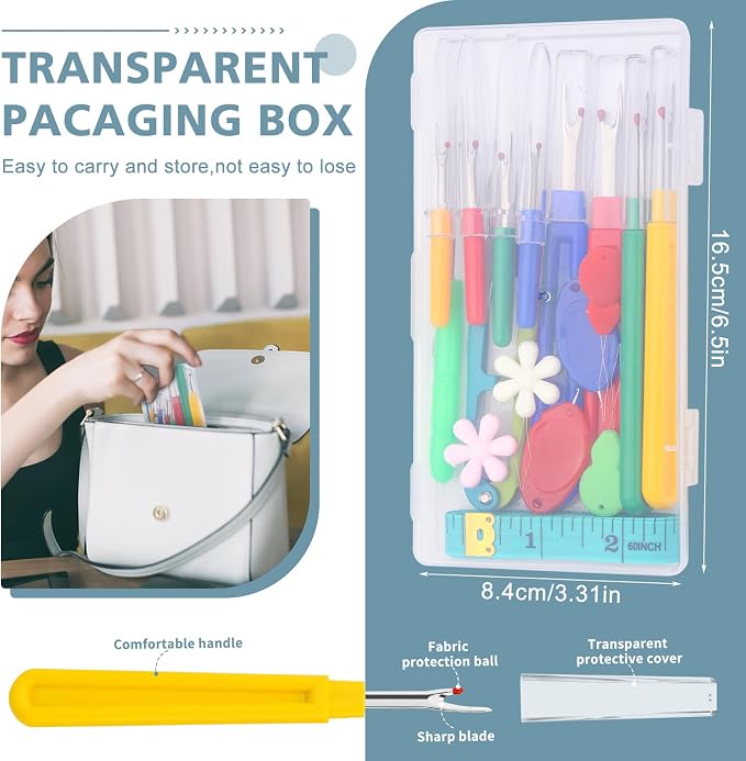 ZMAAGG Seam Ripper, 15 PCS Seam Rippers for Sewing, Stitch Remover Tool