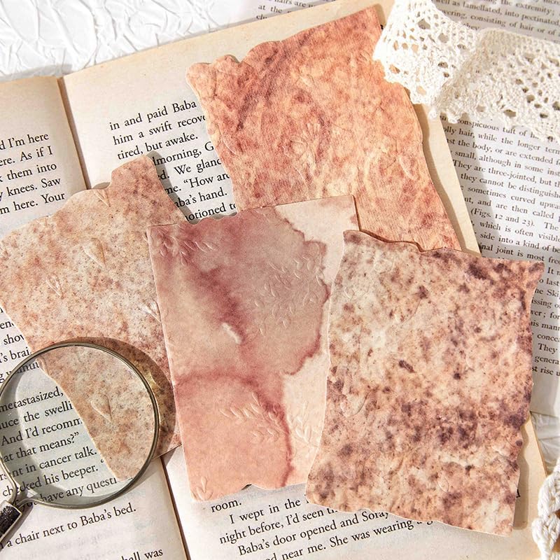 192 Pcs Textured Scrapbook Paper Kit, Embossed Rice Decoupage Paper