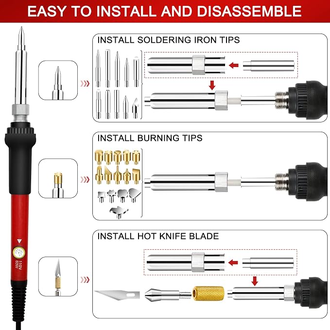 Wood Burning Kit for Beginners, 73PCS Professional Wood Burning Pen Tool