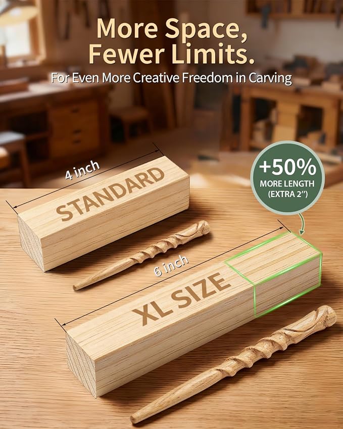 Basswood Carving Blocks 16 PCS: 6" x 1" x 1" Soft Whittling Wood Blanks