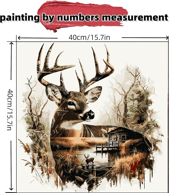 Deer Paint by Numbers Kit for Adults Beginner,Paint by Number Kits Canvas
