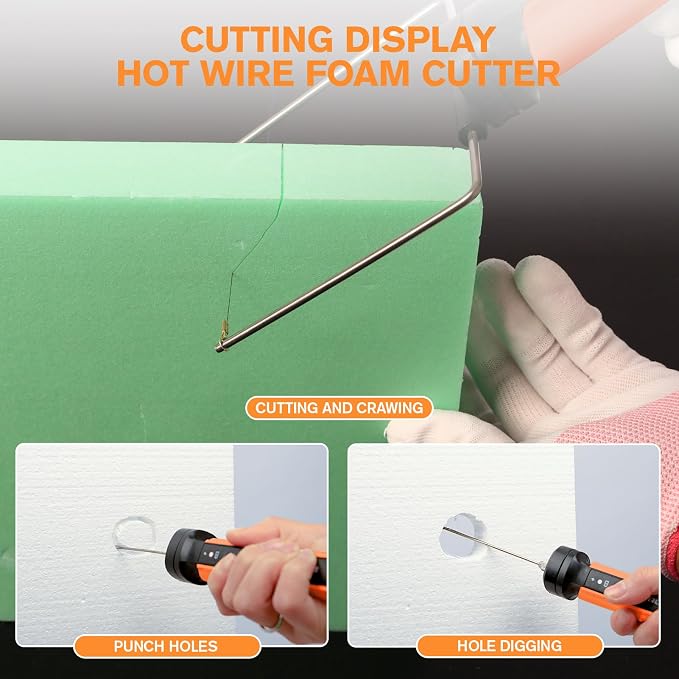 Hot Wire Foam Cutter Kit for Styrofoam with Case (Toolbox Orange)