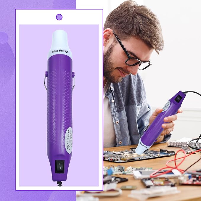 Heat Gun For Crafting, Mini Hot Air Gun For DIY Crafts,Heating Gun,Portable Heat-Gun Tool For Embossing Shrink Wrapping Drying Paint (Purple)