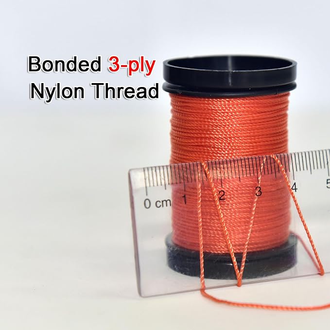 30 Yards Heavy Duty Extra Strong Upholstery Nylon Sewing Thread for Machine, Home, Hand, Craft, and Denim Leather，Color：Bright Orange